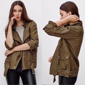 Aritzia Wilfred Rayder Olive Green Utility Jacket Small